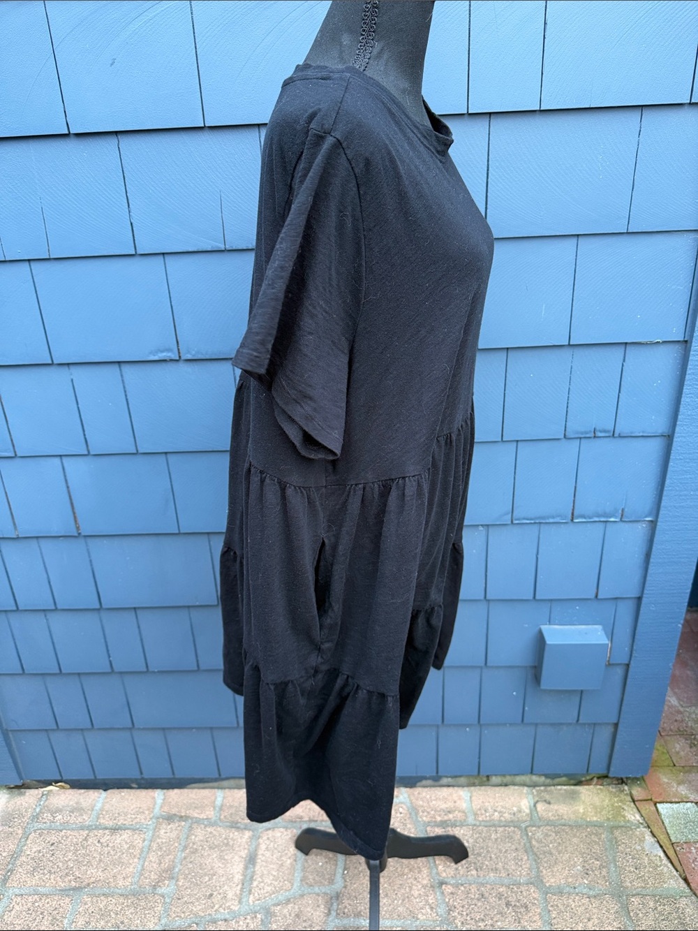 Old Navy Black Tiered Short-Sleeve  2XL dress cotton soft - Picture 3 of 5